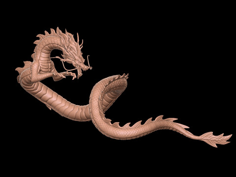 Naga Fang Long Chinese Dragon 3D Print Model