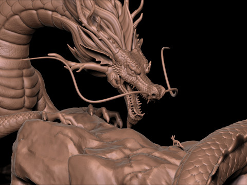 Naga Fang Long Chinese Dragon 3D Print Model