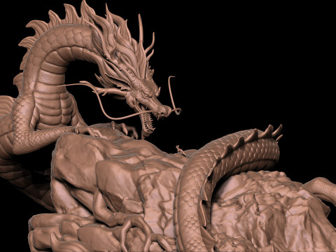 Naga Fang Long Chinese Dragon 3D Print Model