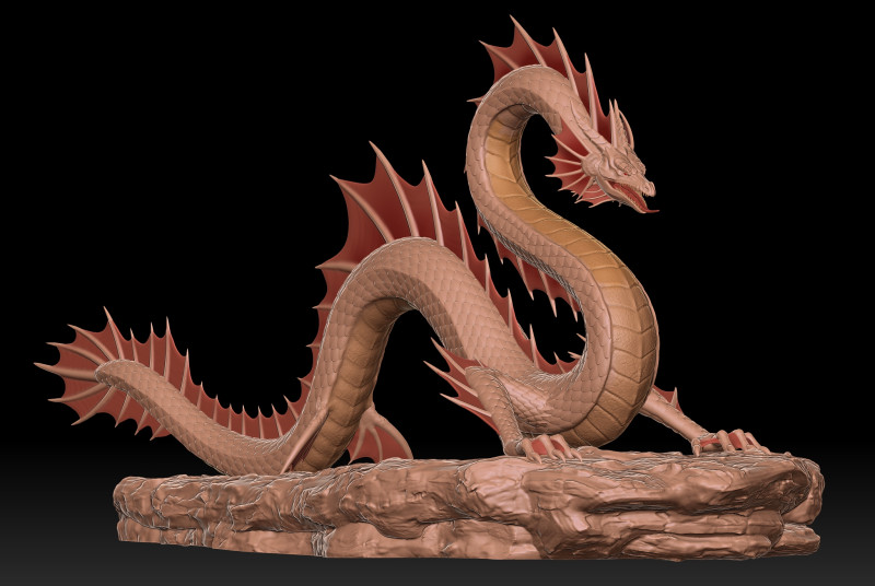Leviathan Sea Dragon 3Dプリントモデル .c4d .max .obj .3ds .fbx .stl .blend
