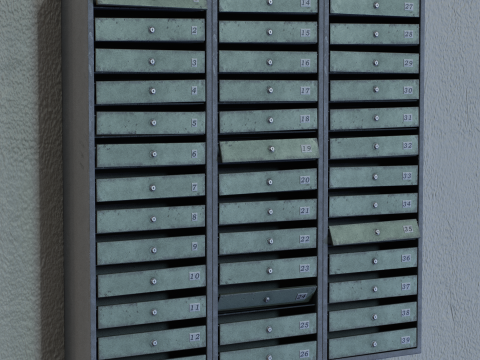Old Mailboxes Game Ready Prop Modelo 3D
