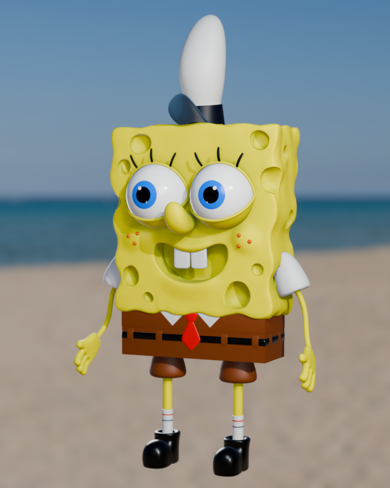 Sponge Bob 3D Model .c4d .max .obj .3ds .fbx .stl .blend 