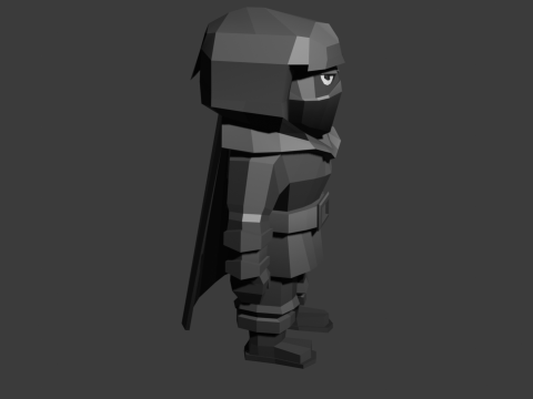 Low-Poly Ninja Character Stylized Dark Warrior 3D 模型