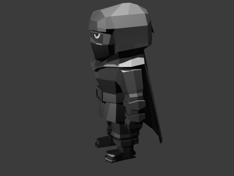 Low-Poly Ninja Character Stylized Dark Warrior 3D 模型