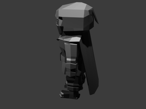 Low-Poly Ninja Character Stylized Dark Warrior 3D 模型