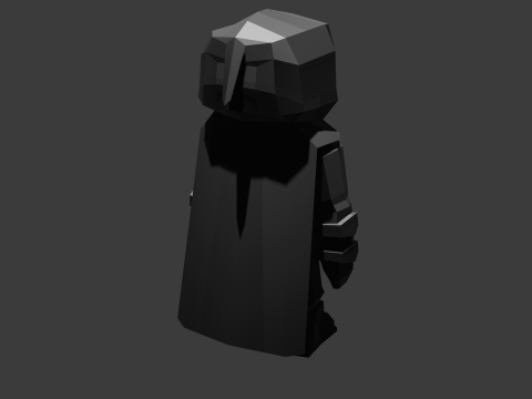 Low-Poly Ninja Character Stylized Dark Warrior 3D 模型