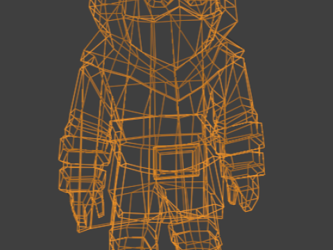 Low-Poly Ninja Character Stylized Dark Warrior 3D 模型