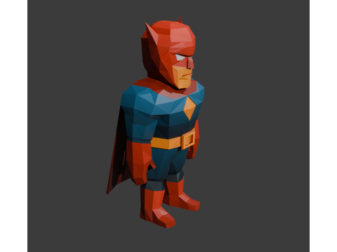 Low-Poly Superhero Casual Comic Style Character 3D Model