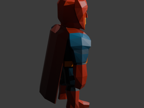 Low-Poly Superhero Casual Comic Style Character 3D Model