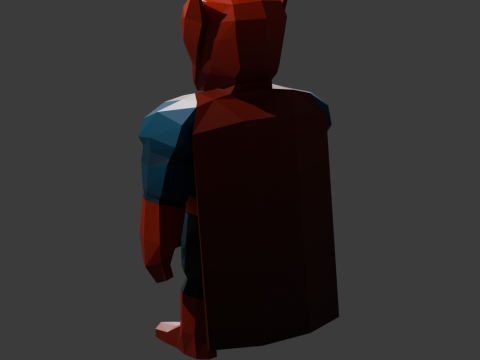 Low-Poly Superhero Casual Comic Style Character 3D Model