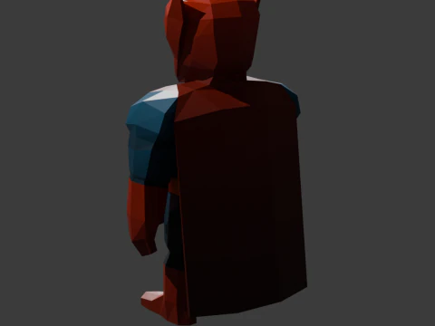 Low-Poly Superhero Casual Comic Style Character 3D Model