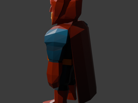 Low-Poly Superhero Casual Comic Style Character 3D Model