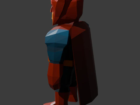 Low-Poly Superhero Casual Comic Style Character 3D Model