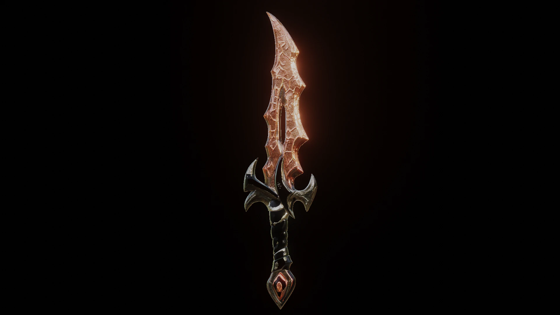 Fantasy stylized Dagger 3D Model .c4d .max .obj .3ds .fbx .stl .blend 