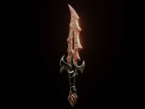 Fantasy stylized Dagger 3D Model