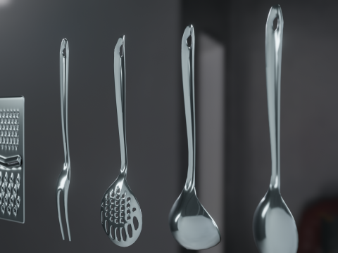 3D Kitchen utencils set 3D Model