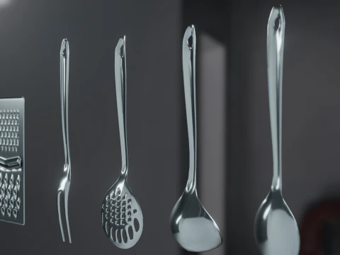 3D Kitchen utencils set 3D Model
