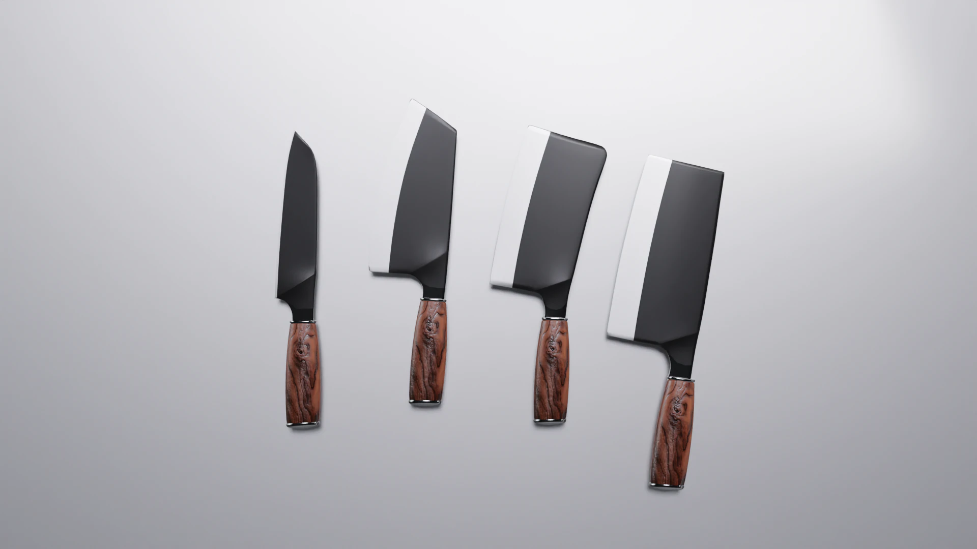 3D Kitchen Knife Set 3D Model .c4d .max .obj .3ds .fbx .stl .blend 