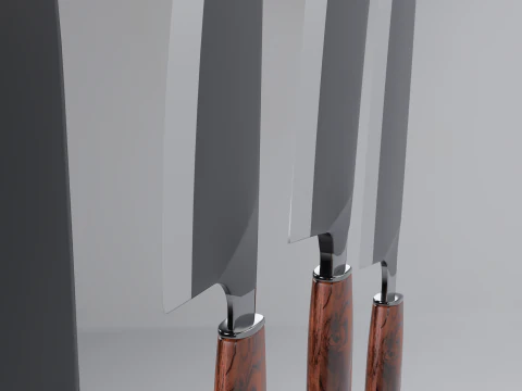 3D Kitchen Knife Set 3D Model