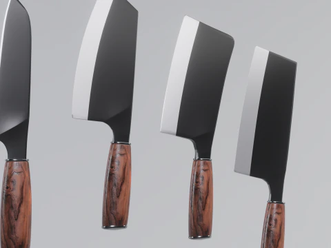 3D Kitchen Knife Set 3D Model