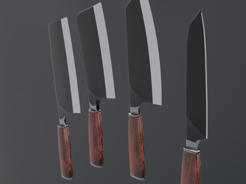3D Kitchen Knife Set 3D Model