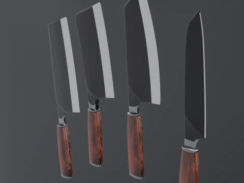 3D Kitchen Knife Set 3D Model