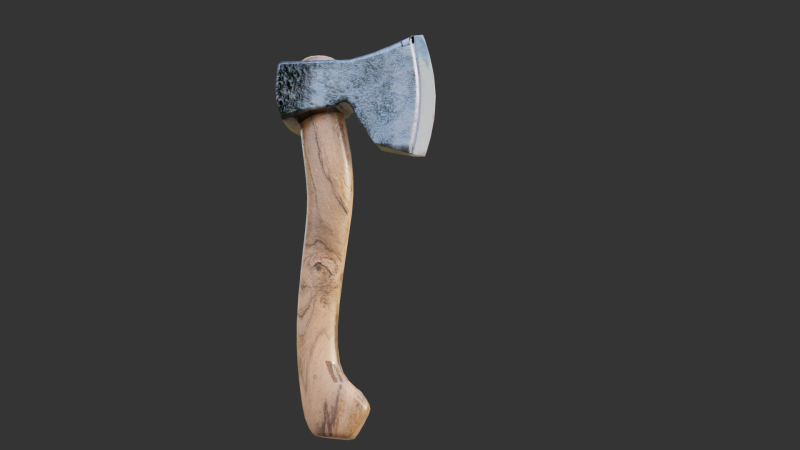 Game-Ready Axe Low-poly 3D Model .c4d .max .obj .3ds .fbx .stl .blend 