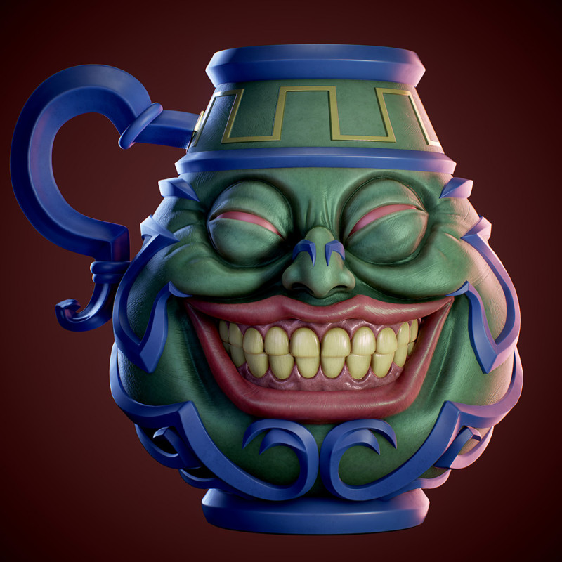 Pot of Greed - Original Look - Yu-Gi-Oh 3D प्रिंट मॉडल .c4d .max .obj .3ds .fbx .stl .blend