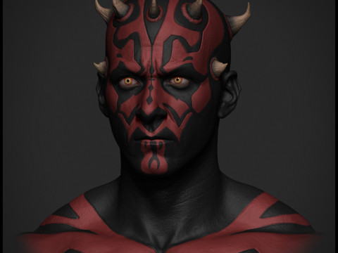 Darth Maul Bust Original Look Model Cetak 3D