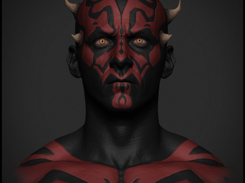 Darth Maul Bust Original Look Model Cetak 3D