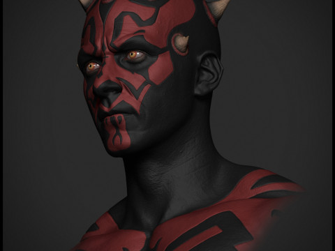 Darth Maul Bust Original Look Model Cetak 3D