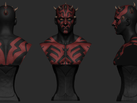 Darth Maul Bust Original Look Model Cetak 3D