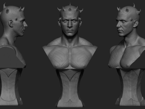 Darth Maul Bust Original Look Model Cetak 3D