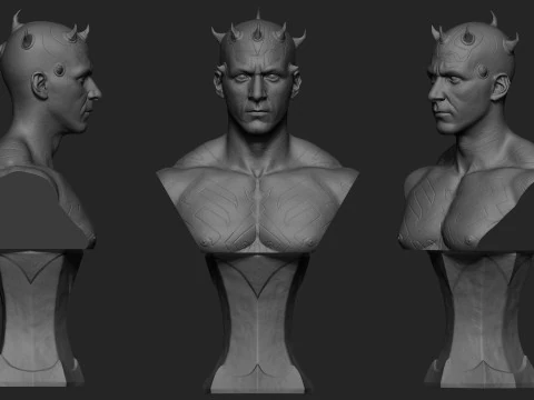 Darth Maul Bust Original Look 3D Print Model