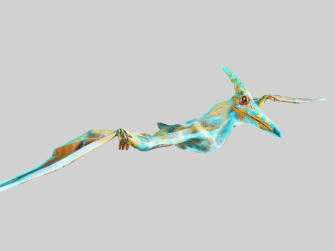 Pterosaurs Dinosaur Animated Game Asset 3D मॉडल