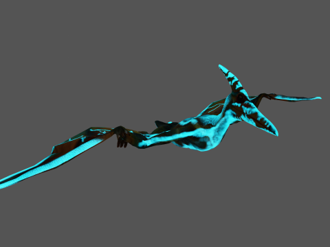 Pterosaurs Dinosaur Animated Game Asset 3D मॉडल
