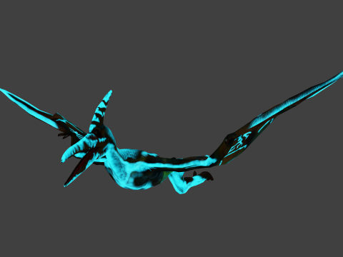 Pterosaurs Dinosaur Animated Game Asset 3D मॉडल