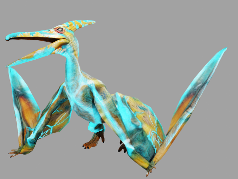 Pterosaurs Dinosaur Animated Game Asset 3D मॉडल