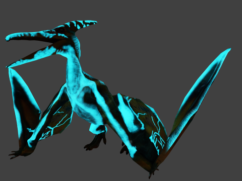 Pterosaurs Dinosaur Animated Game Asset 3D मॉडल
