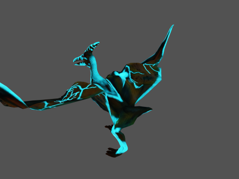 Pterosaurs Dinosaur Animated Game Asset 3D मॉडल