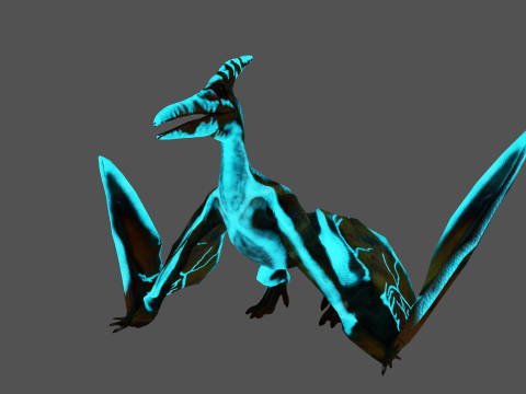 Pterosaurs Dinosaur Animated Game Asset 3D मॉडल