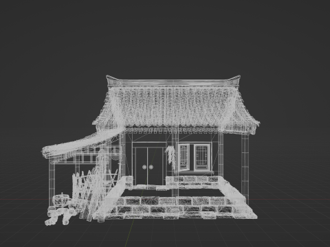 Medieval Winter Street Environment Game-Ready Scene 3D Model