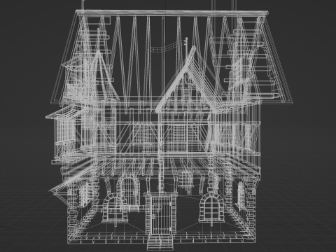 Medieval Winter Street Environment Game-Ready Scene 3D Model