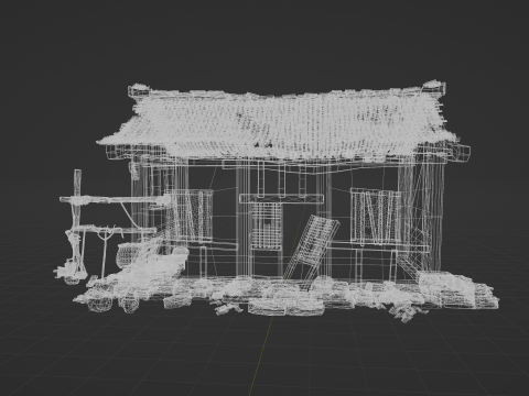 Medieval Winter Street Environment Game-Ready Scene 3D Model