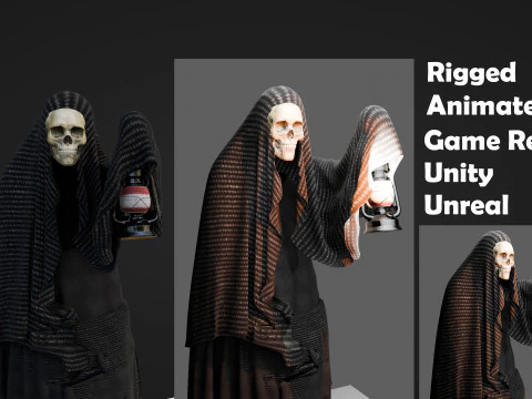 Reaper Character Rigged Animated Game Ready 3D Model