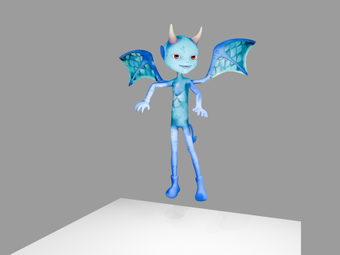 Animated Blue Demon Character Rigged Textured 4K Game Ready 3D मॉडल