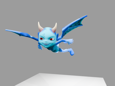 Animated Blue Demon Character Rigged Textured 4K Game Ready 3D मॉडल