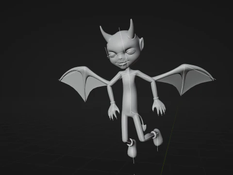 Animated Blue Demon Character Rigged Textured 4K Game Ready 3D Model