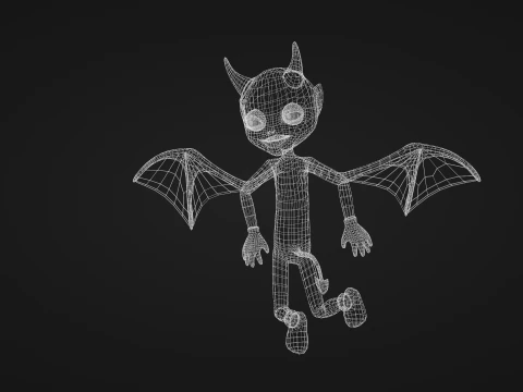 Animated Blue Demon Character Rigged Textured 4K Game Ready 3D Model