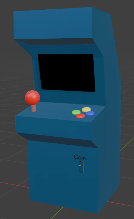 Low Poly Arcade Machine Cabinet 3D Model .c4d .max .obj .3ds .fbx .stl .blend